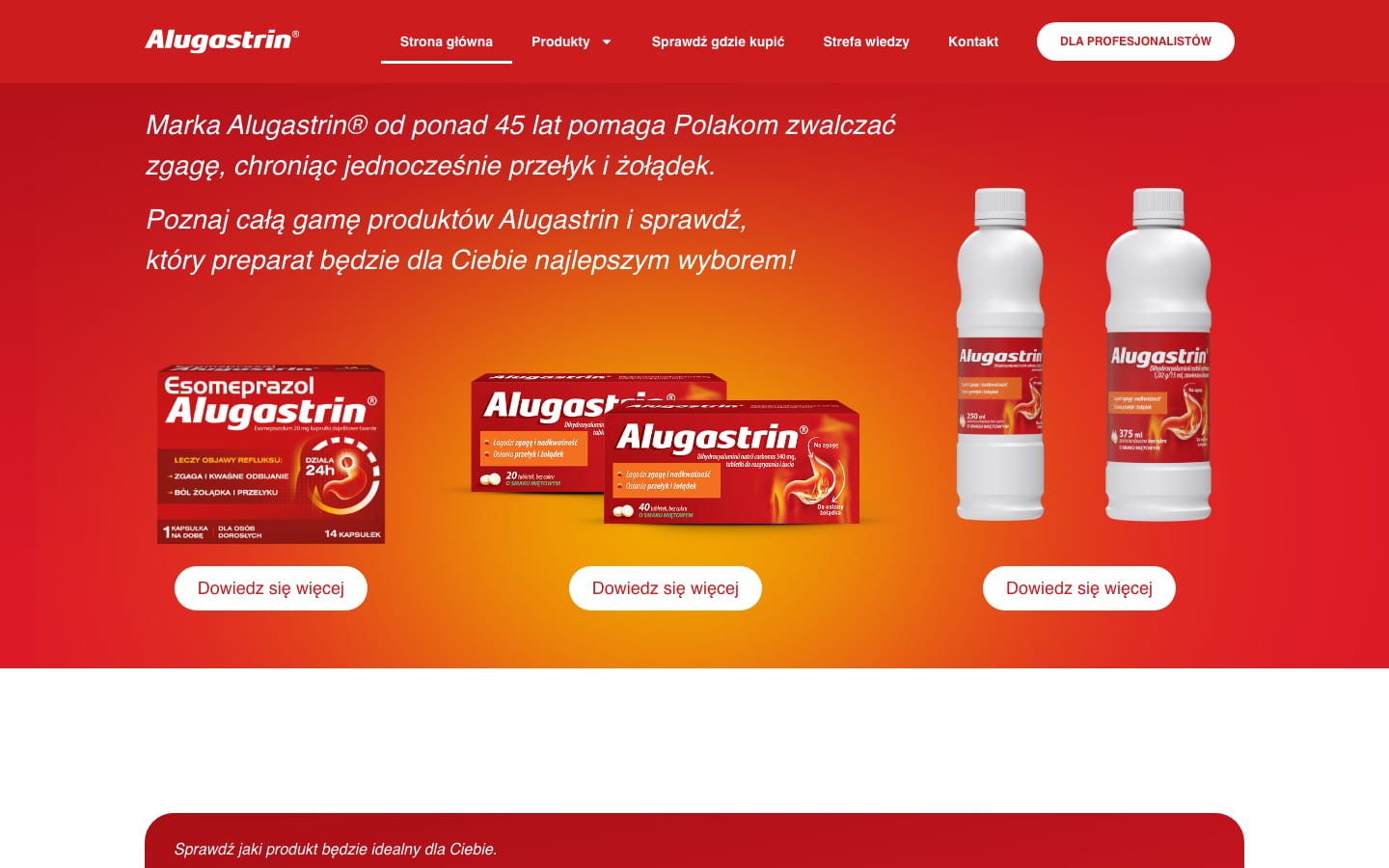 Alugastrin website (alugastrin.pl): product range